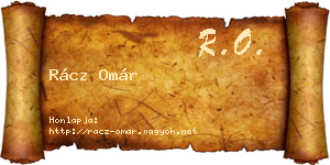 Rácz Omár névjegykártya